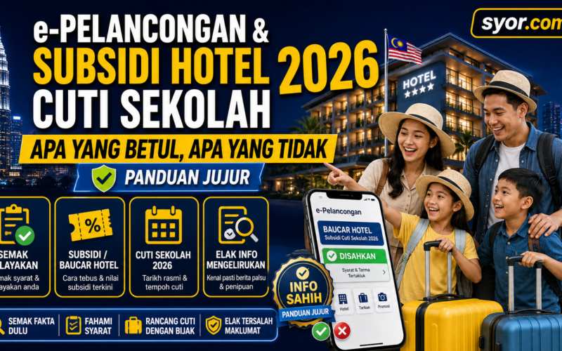 e-Pelancongan & Subsidi Hotel Cuti Sekolah 2026: Apa Yang Betul, Apa Yang Tidak — Panduan Jujur