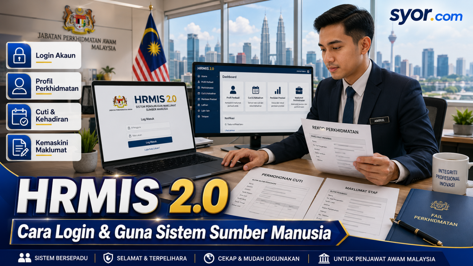 HRMIS 2.0 — Cara Login & Guna Sistem Sumber Manusia