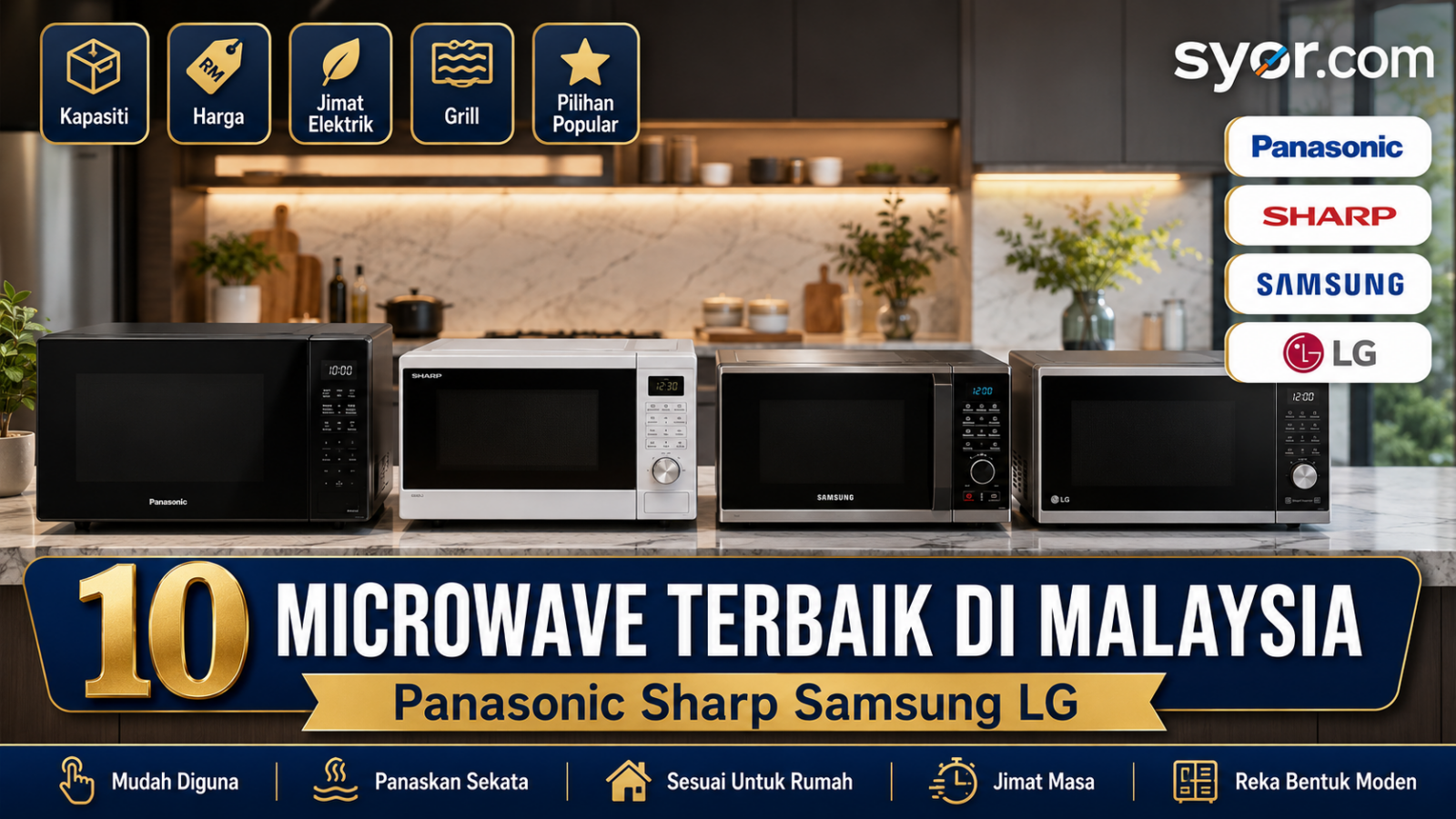 10 Microwave Terbaik di Malaysia: Panasonic Sharp Samsung LG