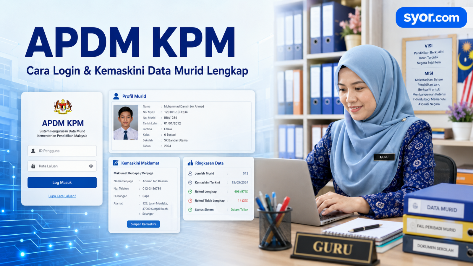 APDM KPM — Cara Login & Kemaskini Data Murid Lengkap