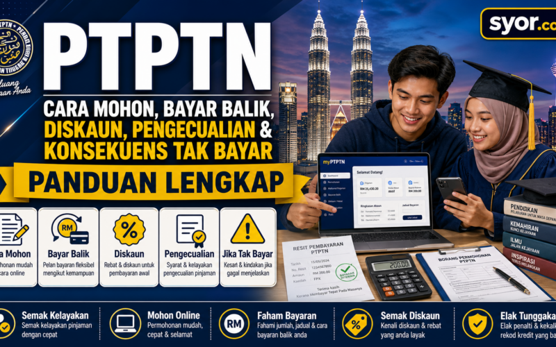 PTPTN: Cara Mohon, Bayar Balik, Diskaun, Pengecualian & Konsekuens Tak Bayar — Panduan Lengkap Pelajar & Graduates