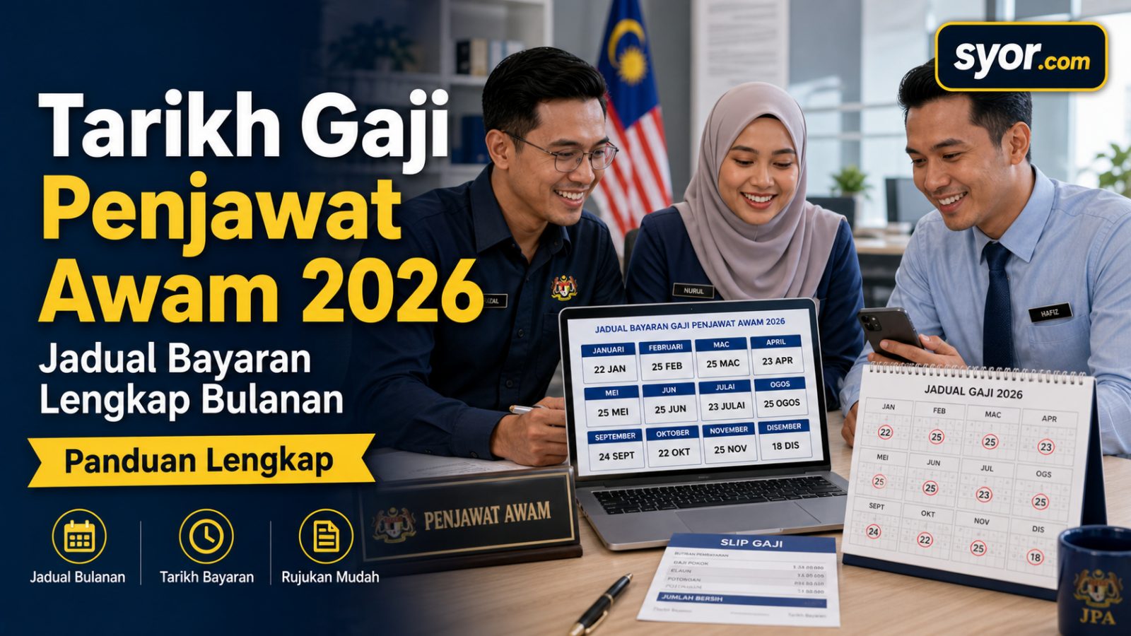Tarikh Gaji Penjawat Awam 2026 — Jadual Bayaran Lengkap Bulanan