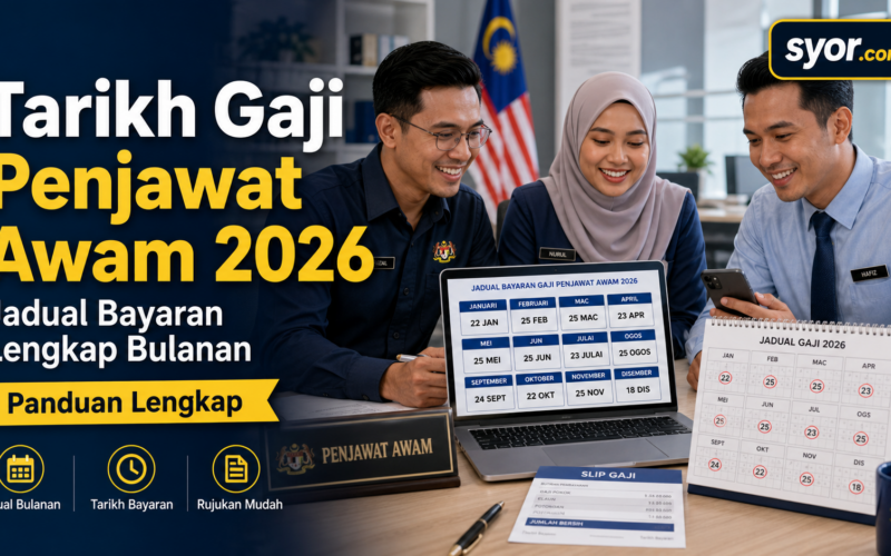 Tarikh Gaji Penjawat Awam 2026 — Jadual Bayaran Lengkap Bulanan