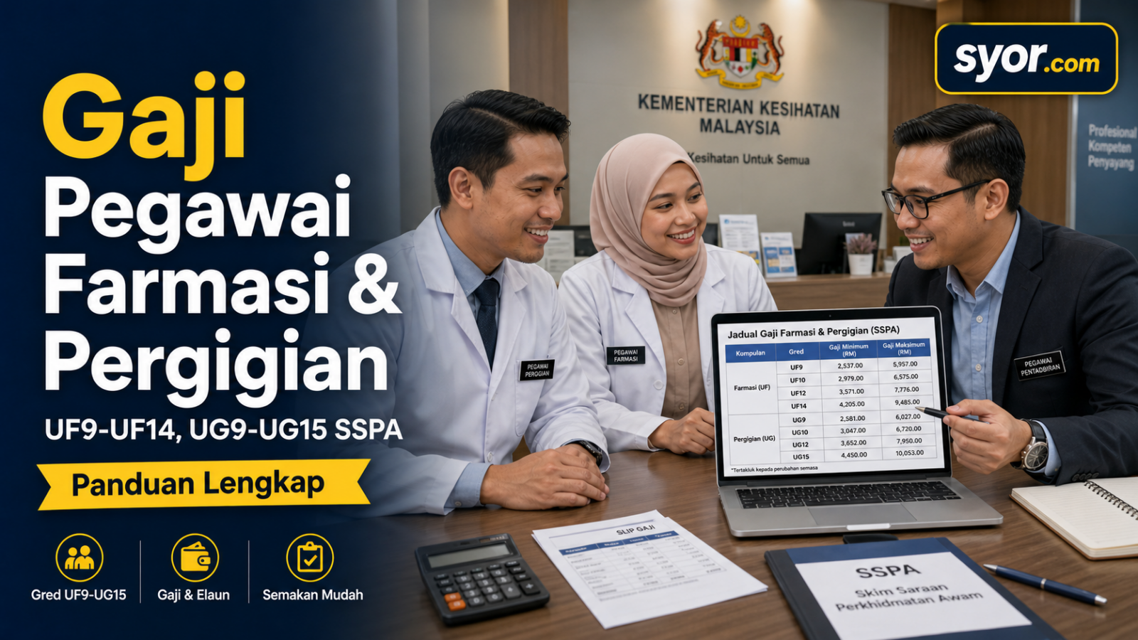 Gaji Pegawai Farmasi & Pergigian — UF9-UF14, UG9-UG15 SSPA