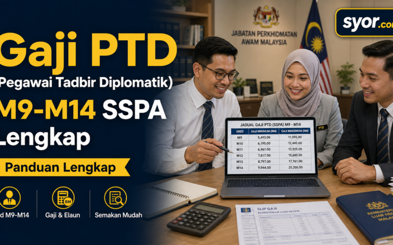 Gaji PTD (Pegawai Tadbir Diplomatik) β M9-M14 SSPA Lengkap